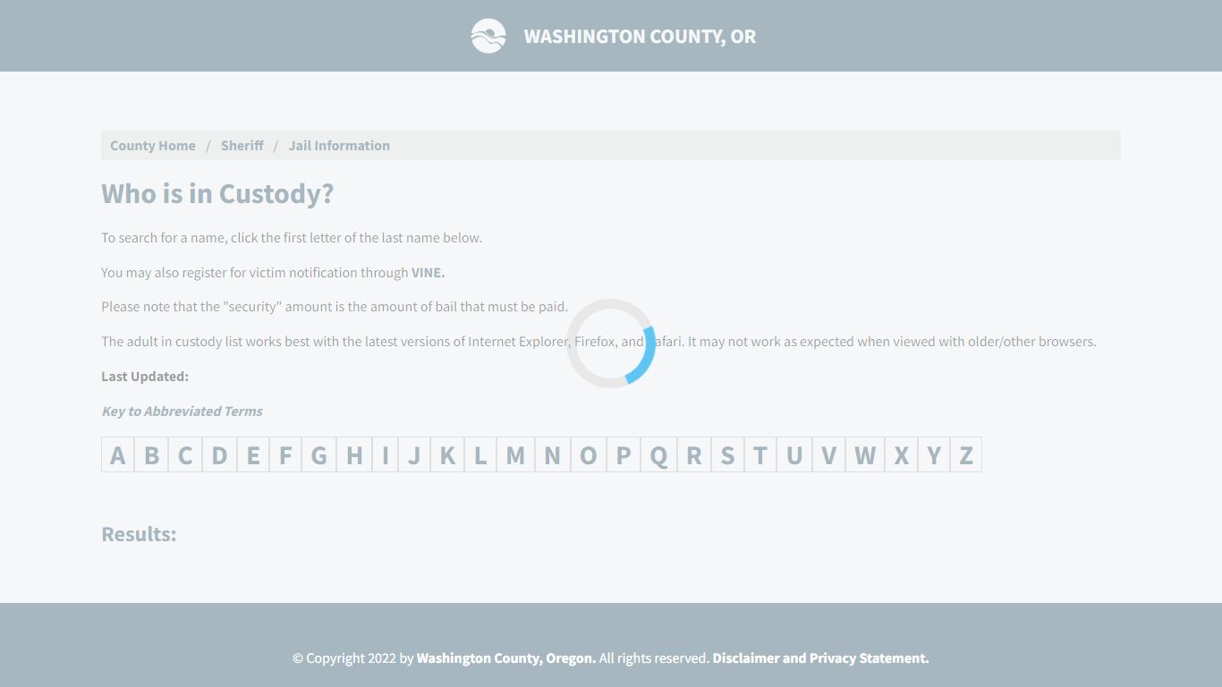 Who is in Custody? - Washington County, Oregon